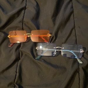 Set of Red and Blue Glasses